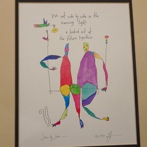 Vintage Side by Side Watercolor & Ink Reprint by Brian Andreas StoryPeople 1999